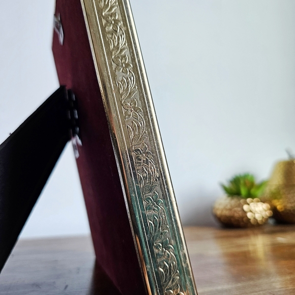 Vintage Gold And Brown Handmade Herbarium Dried Flower Art Box Metal Frame - Picture 4 of 14